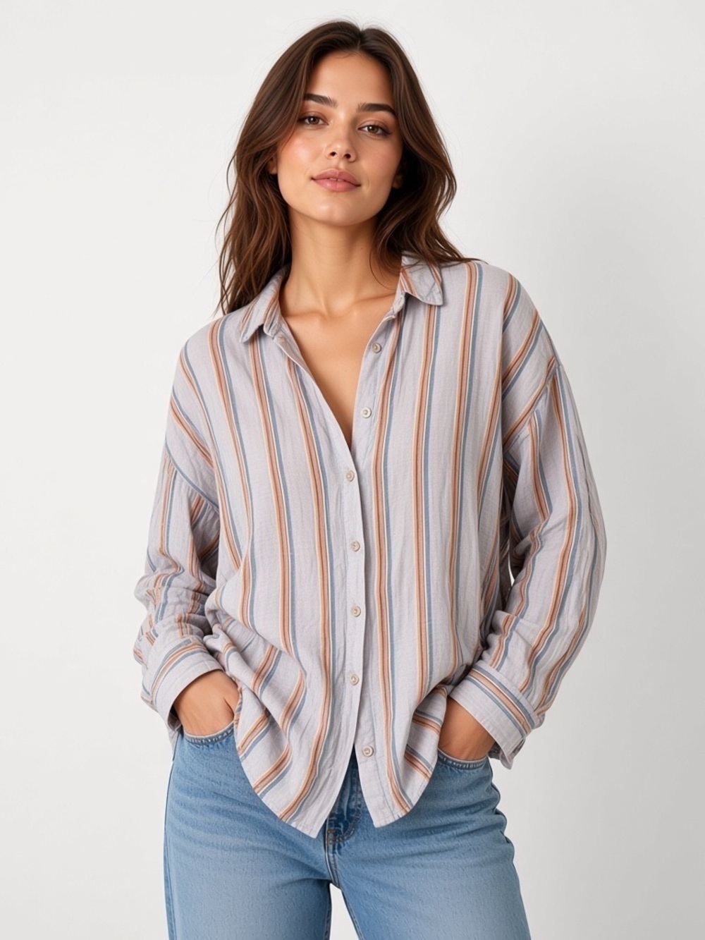Wild Fable | Target plaid loose baggy long sleeve lightweight button up shirt